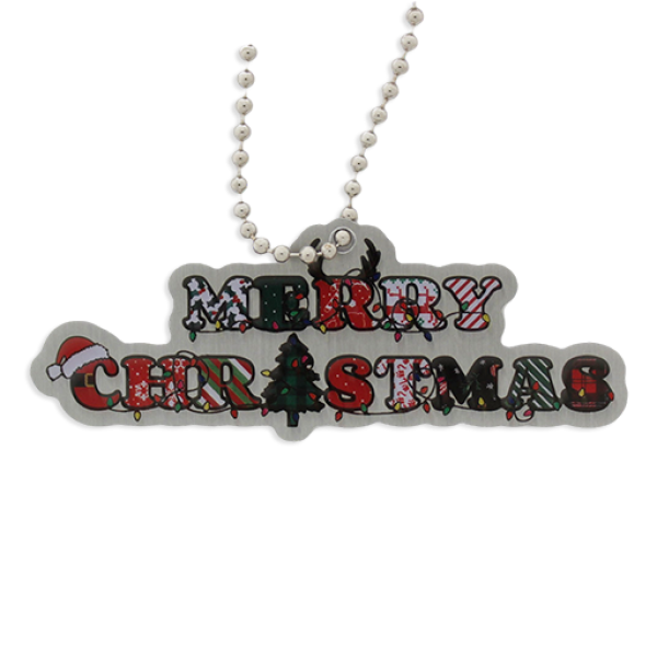 "Merry Christmas" Cache Buddy Travel Tag